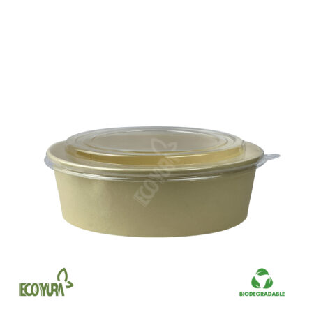 Bowl de Bambú Biodegradable 1300ml+Tapa Pet